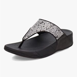 FitFlop Women's Lulu Glitter Splash Original Fit Toe-Post Sandals Size 6